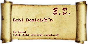 Bohl Domicián névjegykártya